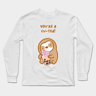 You’re A Cutie Boba Sloth Long Sleeve T-Shirt